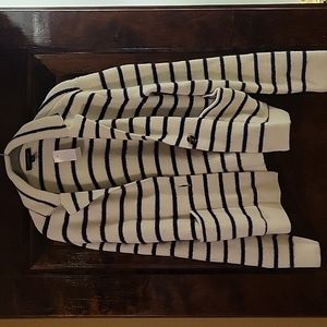 Ann taylor fuzzy striped blazer sweater